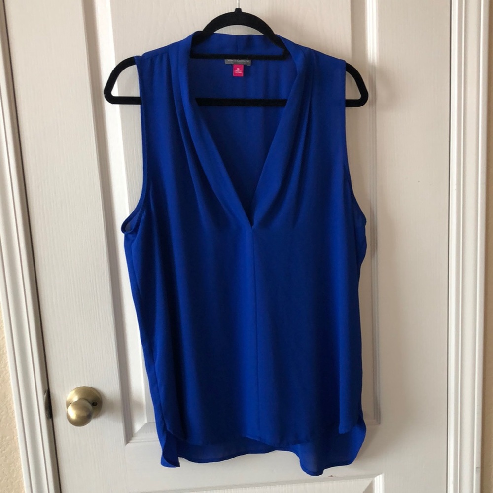 Vince Camuto Royal blue sleeveless blouse.